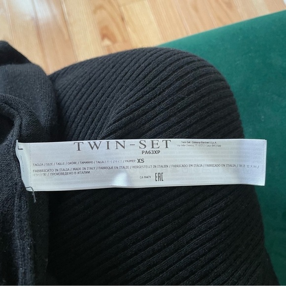 Twin-Set Simona Barbieri Black Wool Mohair Blend Notched Open Front Cardigan XS - Picture 7 of 10